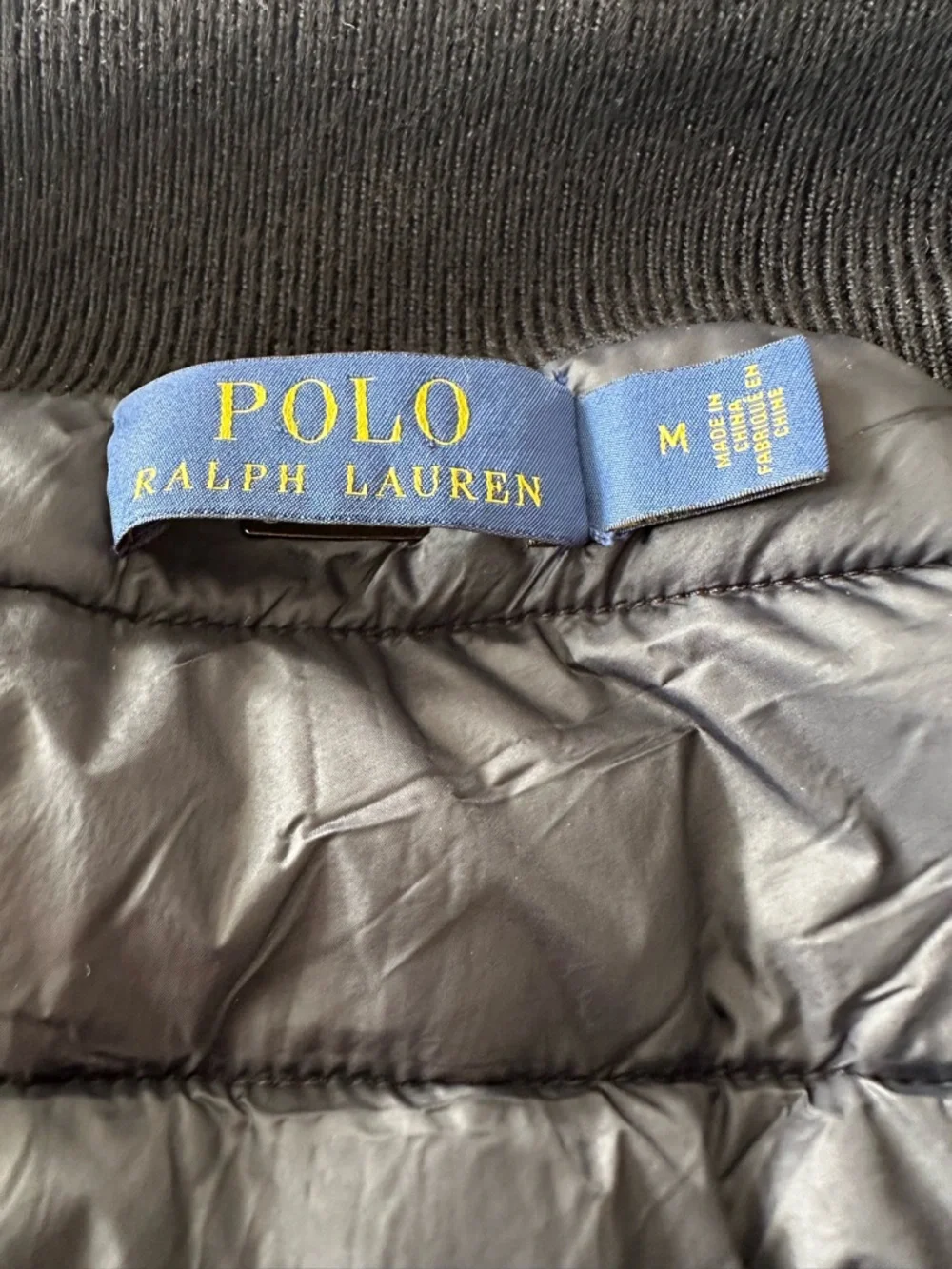 Polo Ralph Lauren Black Quilted Hybrid Jacket  Classic Designer Knit Mens Coat - Picture 4 of 16